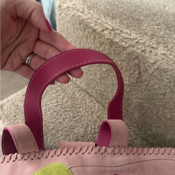 Coach Pink and Green Floral Satchel and Clutch - Picture 13 of 16